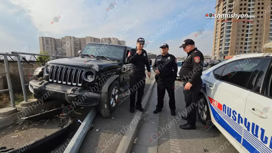 33-ամյա վարորդը Jeep Wrangler-ով Աշտարակի խճուղուց Դավիթաշեն ընթանալիս վրաերթի է ենթարկել 3 հետիոտնի, ապա տապալել երկաթե էլեկտրասյունը (լուսանկարներ). Shamshyan.com