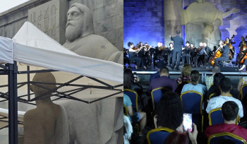 Հայագիտական կոնգրեսին նվիրված համերգի բեմը տևական ժամանակ փակ է պահել Կորյունի արձանը (լուսանկարներ, տեսանյութ)