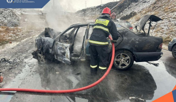 Կորեայի ձորում տեղի է ունեցել ՃՏՊ՝ հրդեհի բռնկմամբ. վարորդը հոսպիտալացվել է