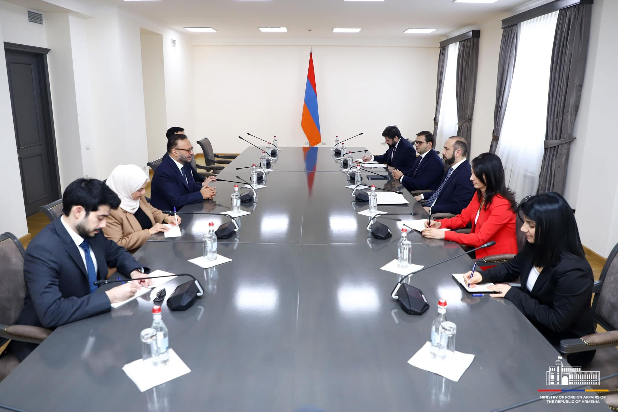 Արարատ Միրզոյանը հանդիպում է ունեցել ԱՄԷ նախագահի դիվանագիտական հարցերով խորհրդականի հետ