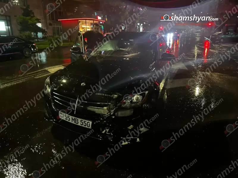 Երևանում «Mercedes»-ը բախվել է կայանված «Kia»-ին. վարորդներից մեկը վարորդական իրավունքի վկայական չի ունեցել (լուսանկարներ)