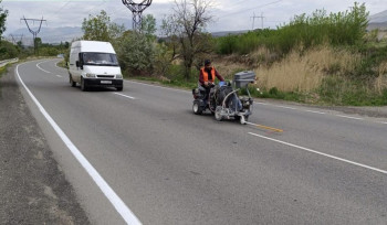 Մ-2 միջպետական ճանապարհի՝ Եղեգնաձորի տարածաշրջանով անցնող հատվածում կատարվում են գծանշման աշխատանքներ