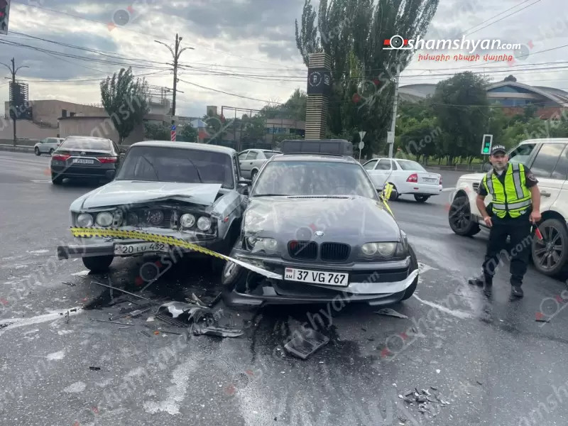 Հալաբյան-Կիևյան խաչմերուկում բախվել են «BMW»-ն ու «ՎԱԶ 2106»-ը. 2 վիրավորներից մեկը հղի կին է