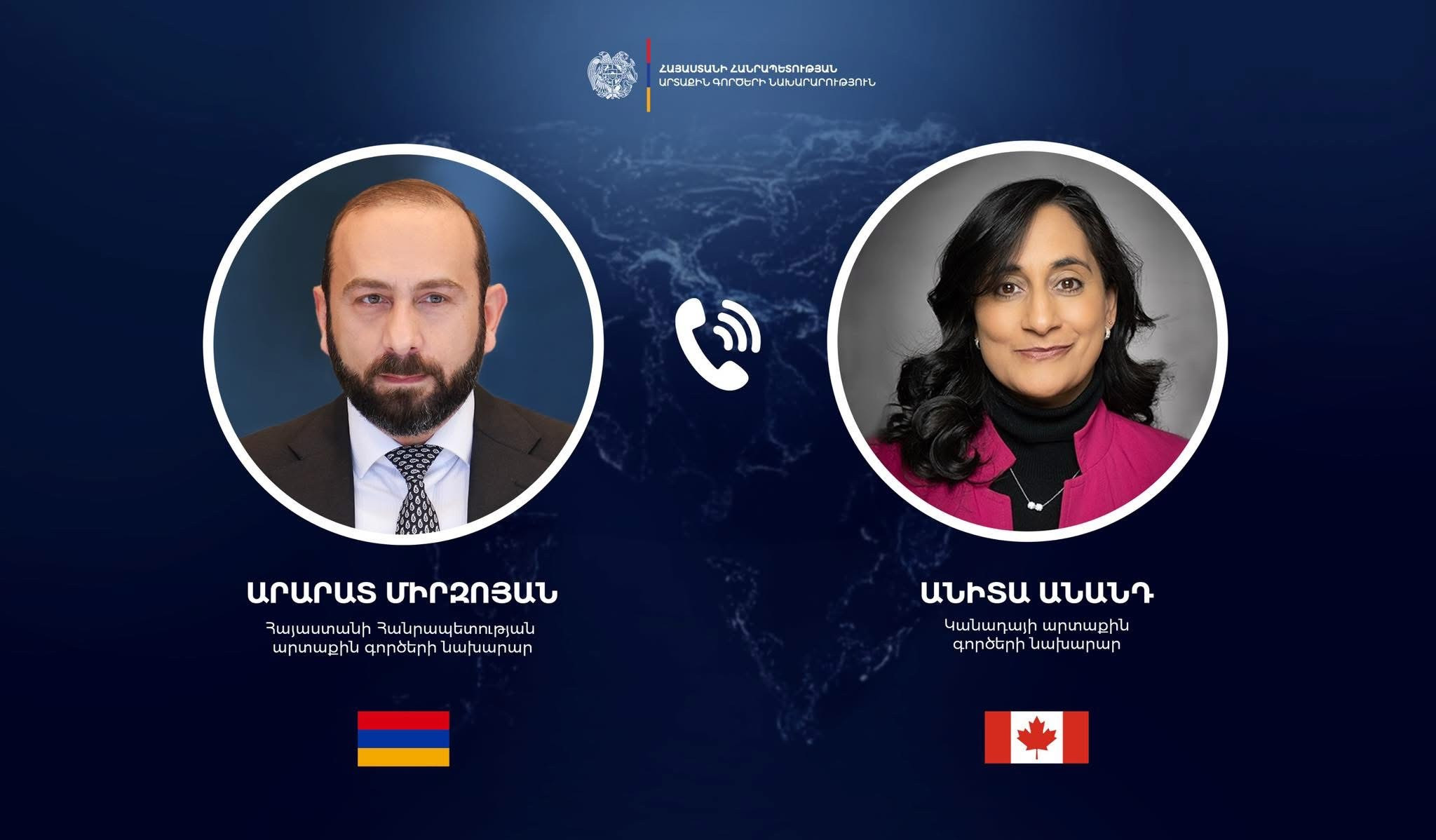 Միրզոյանն ու Կանադայի ԱԳ նախարարը քննարկել են տարածաշրջանային հարցեր