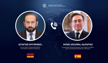 Արարատ Միրզոյանը հեռախոսազրույց է ունեցել Իսպանիայի Թագավորության ԱԳ, ԵՄ և համագործակցության նախարարի հետ