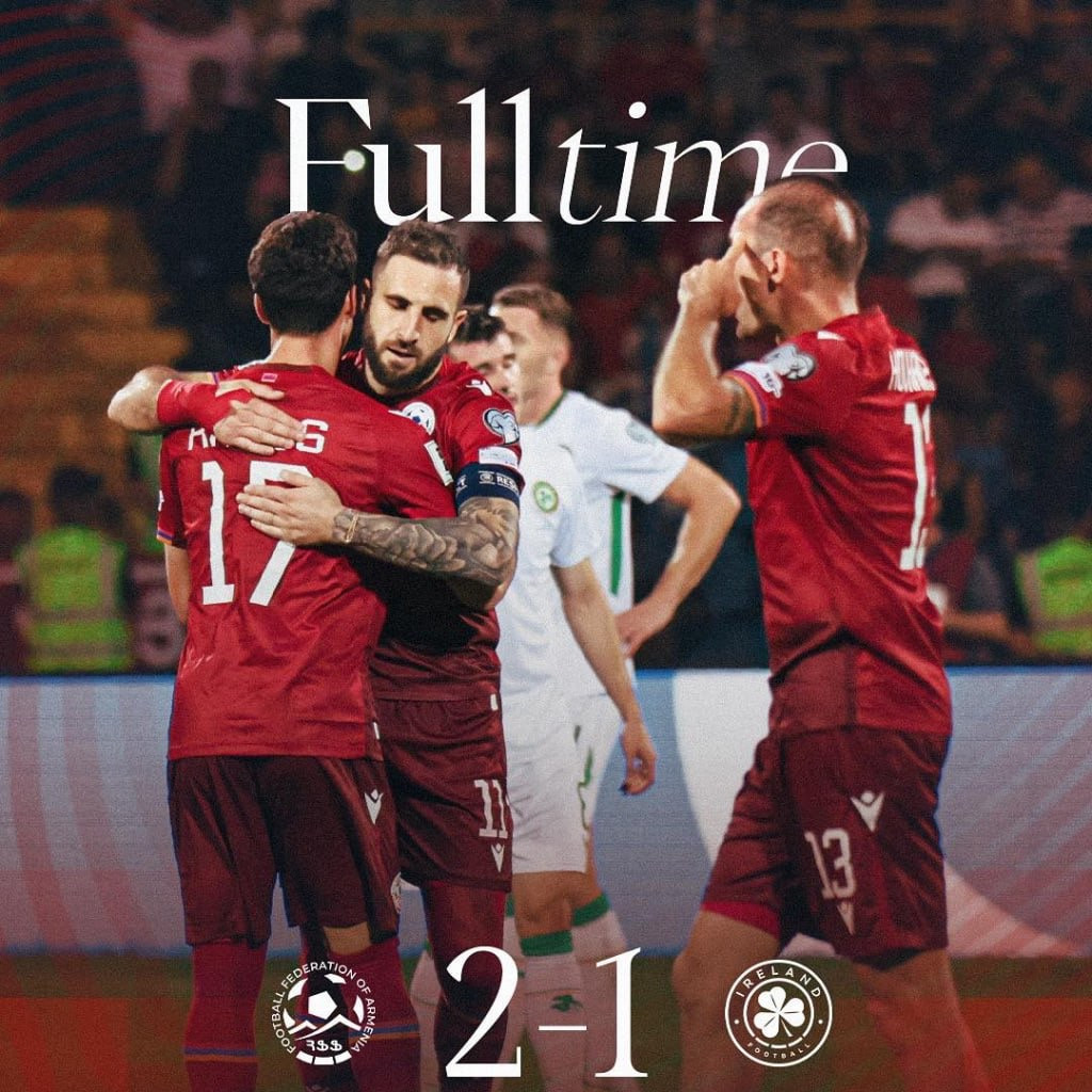 Հայաստանի ֆուտբոլի ընտրանին Երևանում հաղթեց Իռլանդիային