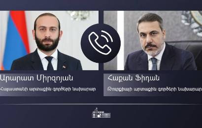 Արարատ Միրզոյանը հեռախոսազրույց է ունեցել Թուրքիայի նորանշանակ ԱԳ նախարար Հաքան Ֆիդանի հետ