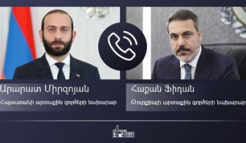 Արարատ Միրզոյանը հեռախոսազրույց է ունեցել Թուրքիայի նորանշանակ ԱԳ նախարար Հաքան Ֆիդանի հետ