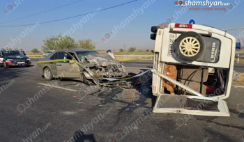 Երևան-Արմավիր ճանապարհին բախվել են «Mercedes»-ն ու մարդատար «Գազել»-ը․ կա 11 տուժած