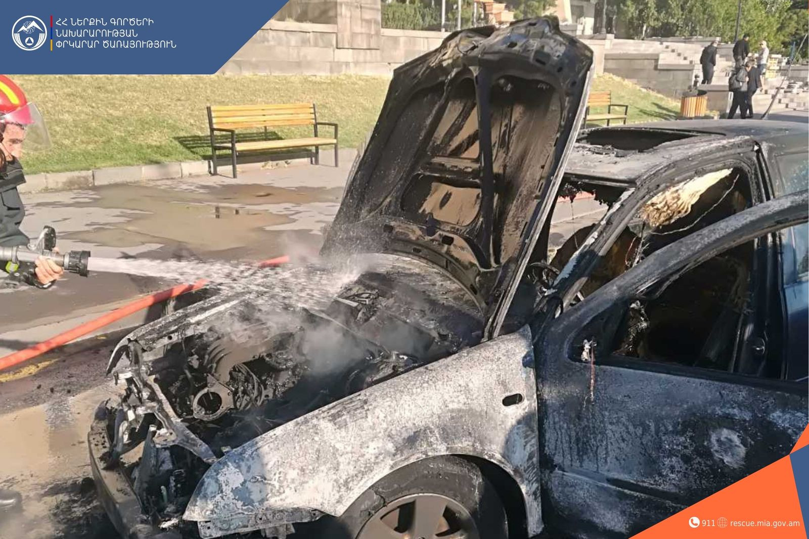 Երևանում մեքենա է այրվել