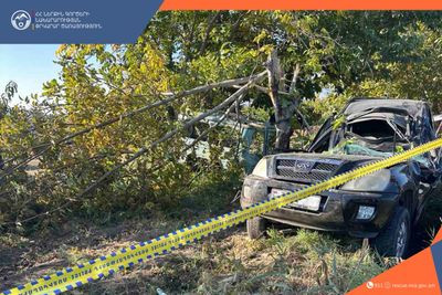 Հնաբերդ գյուղի սկզբնամասում «Chery» մակնիշի ավտոմեքենան դուրս է եկել ճանապարհի երթևեկելի հատվածից և բախվել ծառին