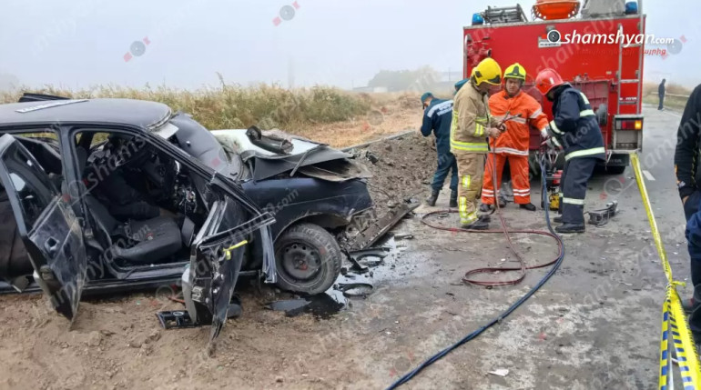 Էջմիածին-Մարգարա ճանապարհին բախվել են «Mazda»-ն և «Lada»-ն․ կա 1 զnh․ 2 տուժած