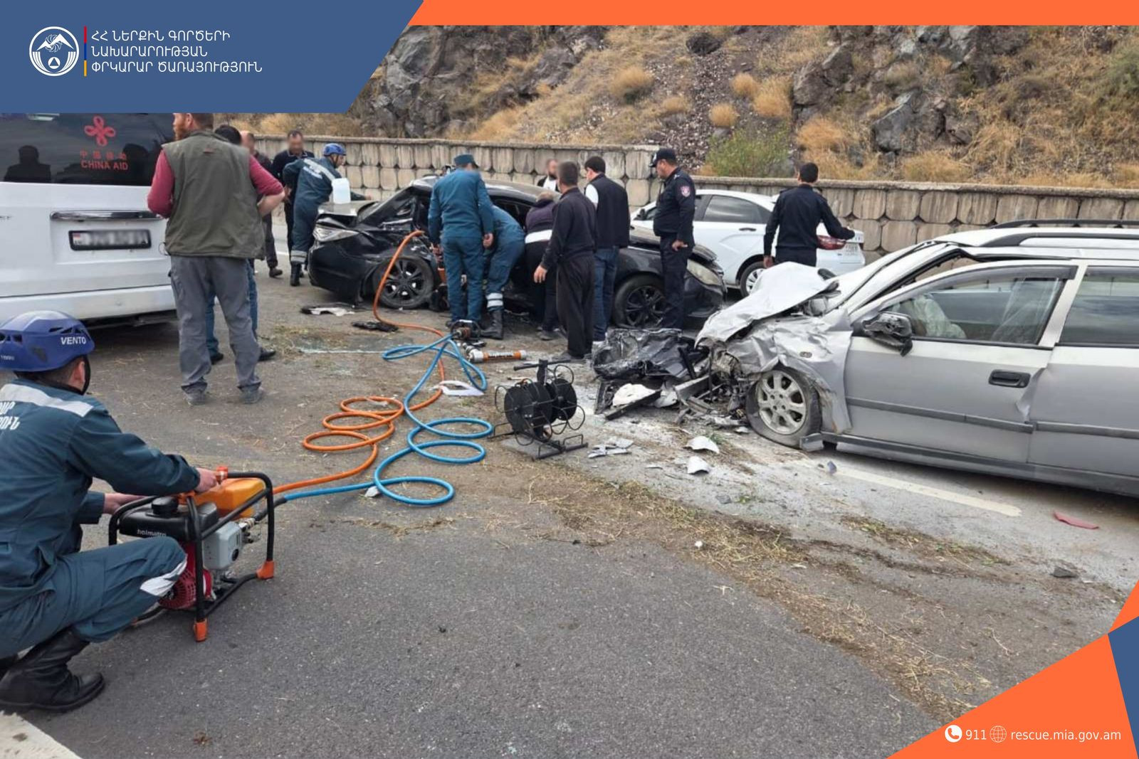 Սևան-Երևան ավտոճանապարհին՝ «Արծվի թևեր» կոչվող հատվածի մոտակայքում, բախվել են «Opel» և «Hyundai» ավտոմեքենաները․ կա զոհ