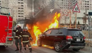 Երևանում կայանված «Kia»-ում հրդեհ է բռնկվել