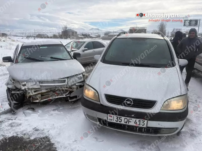 Լճաշենում բախվել են «ՎԱԶ 2107»-ը և «Լադա»-ն, իսկ մի քանի րոպե հետո նույն վայրում բախվել է 8 մեքենա