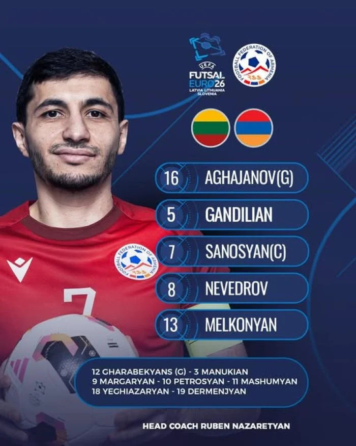 Եվրո-2026․ Հայաստանի հավաքականի մեկնարկային կազմը