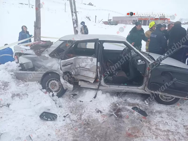 Ալագյազ-Ջամշլու ճանապարհին բախվել են «Ford Transit»-ն ու «ՎԱԶ 21015»-ը. կա 1 զոհ, 1 վիրավոր