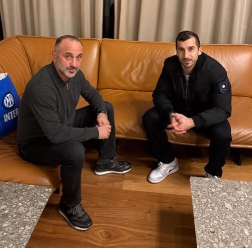 «Ինտեր»-«Յուվենտուս» խաղից հետո Եղիշե Մելիքյանը հանդիպել է Հենրիխ Մխիթարյանի հետ