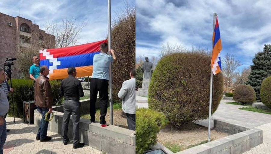 Արցախի դրոշը ճոճվում էր քամուց, վտանգ էր իրենից ներկայացնում. Վաղարշապատից այսպես են մեկնաբանում Արցախի դրոշը դարձյալ ապամոնտաժելը