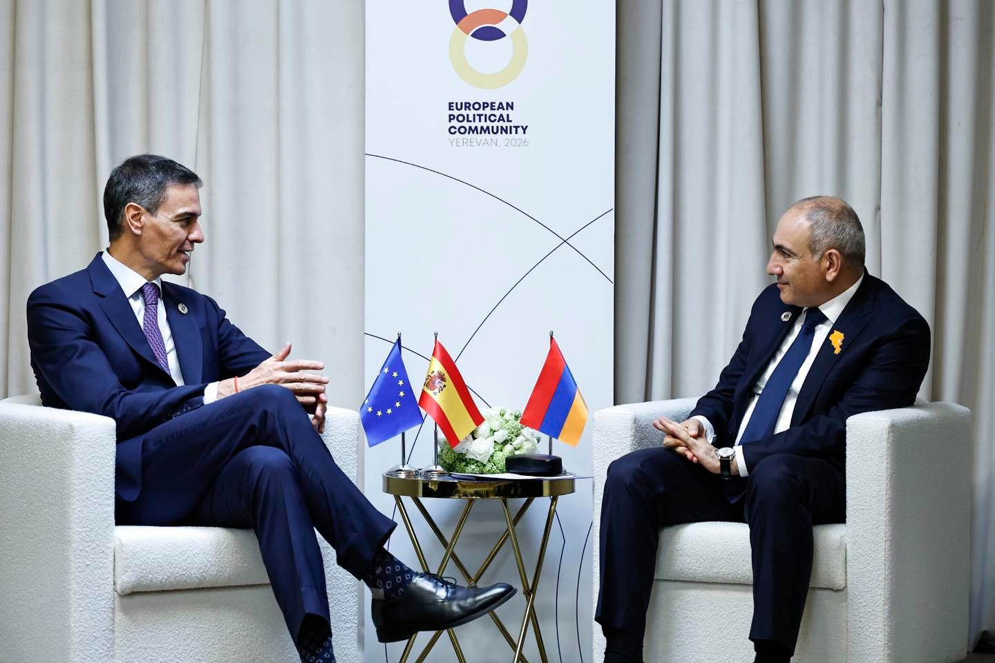Փաշինյանը և  Իսպանիայի վարչապետը քննարկել են երկկողմ հարաբերությունների զարգացման հեռանկարները