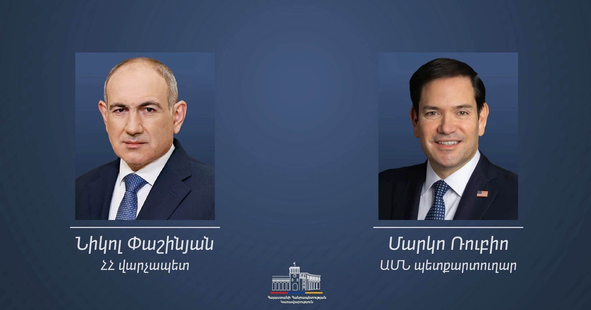 Մենք անհամբեր սպասում ենք համատեղ աշխատանքին Հարավային Կովկասում․ Մարկո Ռուբիոն՝ Փաշինյանին